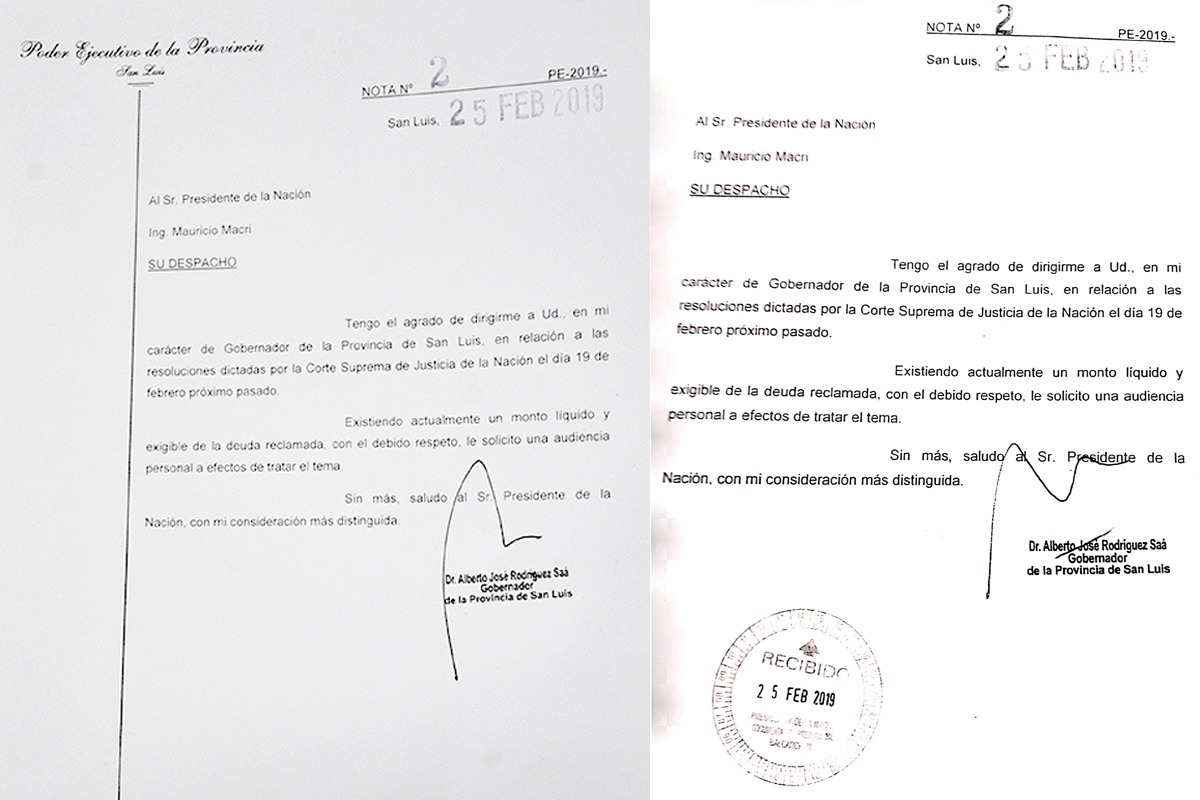 El gobernador Alberto Rodríguez Saá solicitó una audiencia con el presidente Mauricio Macri y en Presidencia de la Nación ya recibieron el pedido.