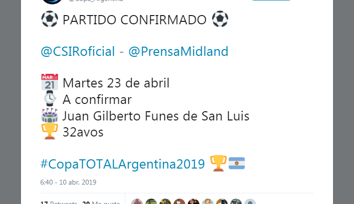 La Copa Argentina anunció su llegada a San Luis