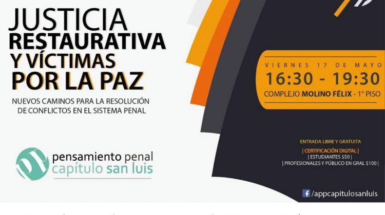 El “Molino Fénix” recibirá una importante jornada sobre “Justicia Restaurativa y Víctimas por la Paz”