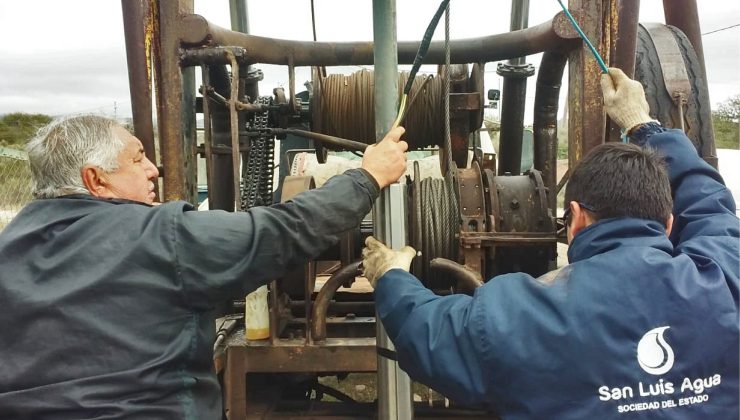 San Luis Agua refuncionalizó la perforación que abastece la planta potabilizadora de La Calera