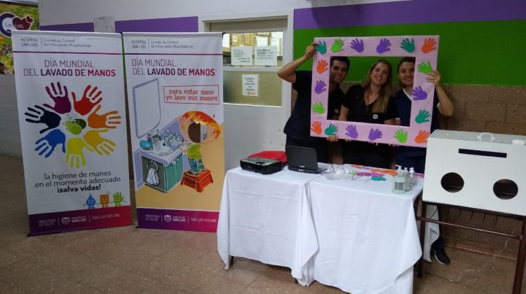 Actividades de promoción de la higiene de manos en el Hospital San Luis