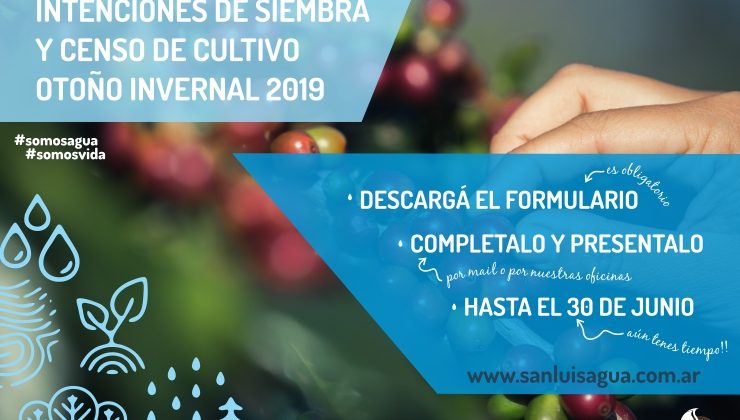 Hasta el 30 de junio se pueden presentar las intenciones de siembra y censo de cultivo otoño – invernal