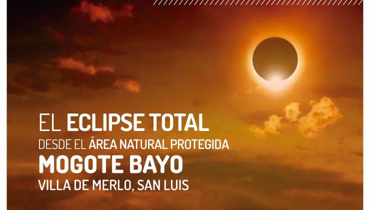 El eclipse solar también lo podés vivir en Mogote Bayo