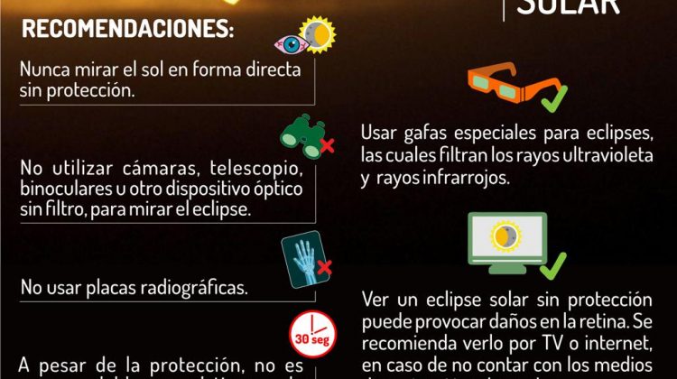 El servicio de Oftalmología del Hospital San Luis informa sobre las precauciones a tener en cuenta con el eclipse solar