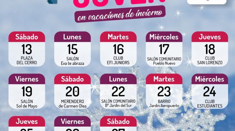 “Conexión Joven en vacaciones de invierno” llega a los barrios de San Luis