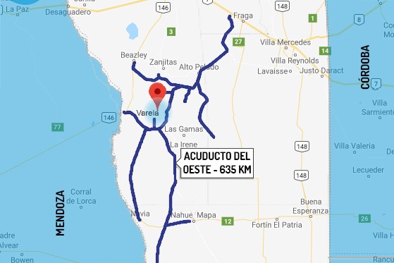 Realizarán un corte de agua por refacción en el Acueducto del Oeste