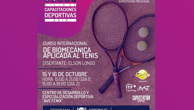 Elson Longo dictará un curso de biomecánica aplicada al tenis en el “Ave Fénix”