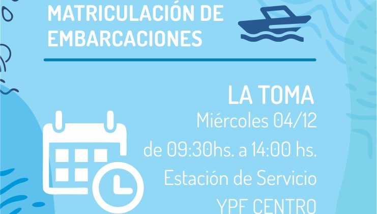 Matriculación de embarcaciones en La Toma