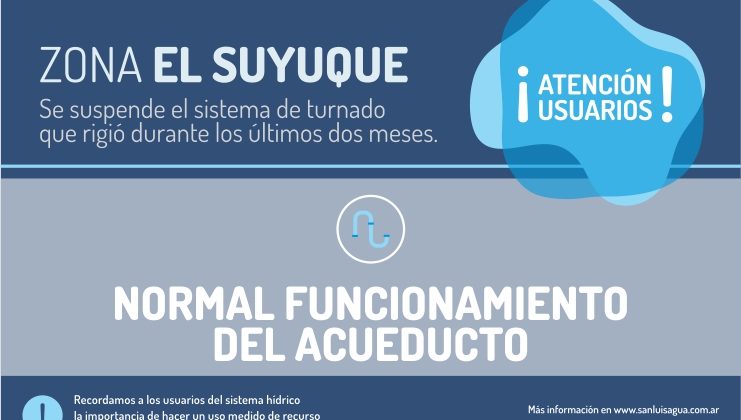 Suspensión del turnado para entrega de agua en Suyuque