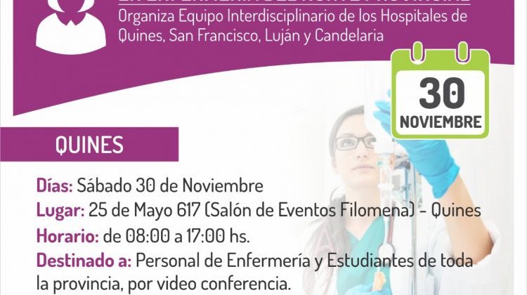 Este sábado serán las “I Jornadas de Actualización en Enfermería del Norte Provincial”