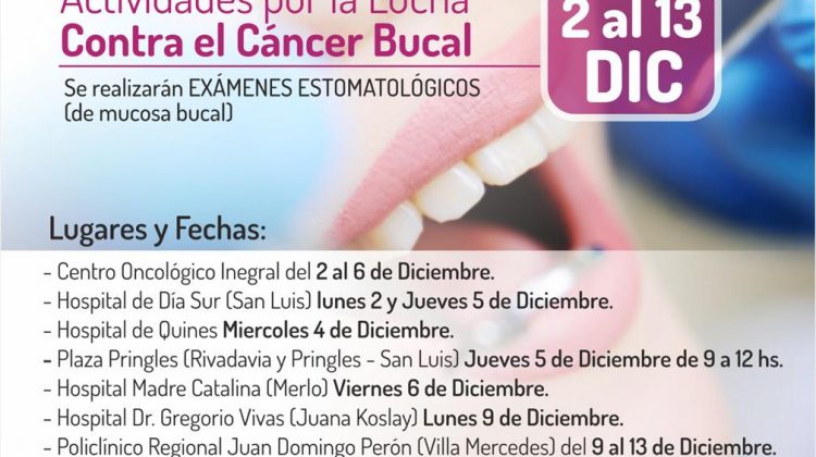 Comenzaron las actividades por el Día de la Lucha contra el Cáncer Bucal