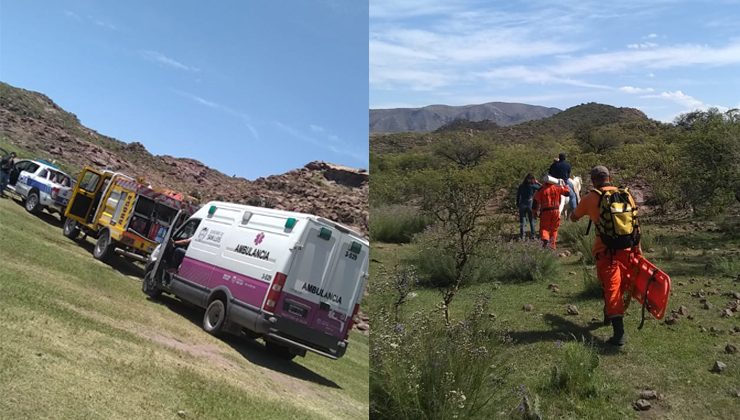 Bomberos, policías y personal de Salud desafiaron las sierras para auxiliar a un hombre