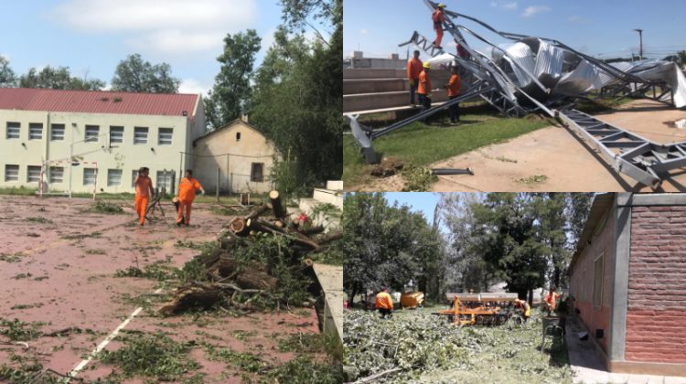 Infraestructura Escolar colabora para reparar los daños del temporal en Villa Mercedes