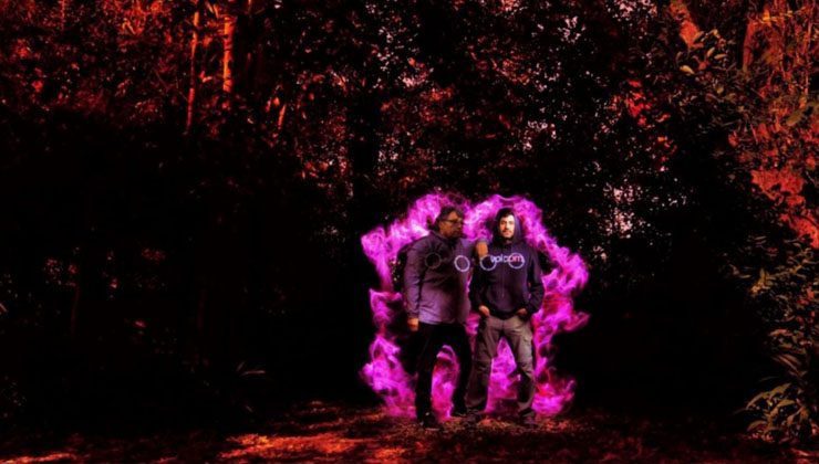 Atardecer en el Hito: muestra de light painting
