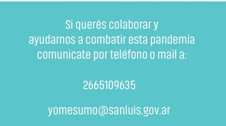 Habilitan una nueva vía de comunicación para los interesados en colaborar con la elaboración de insumos necesarios para combatir la pandemia