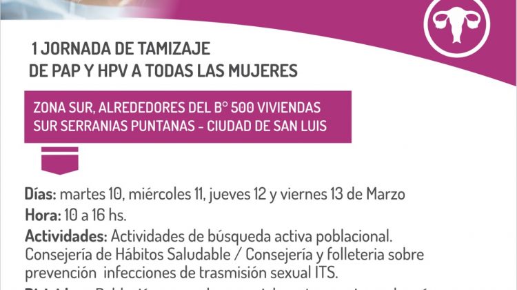 Salud: actividades de prevención en el mes de la mujer