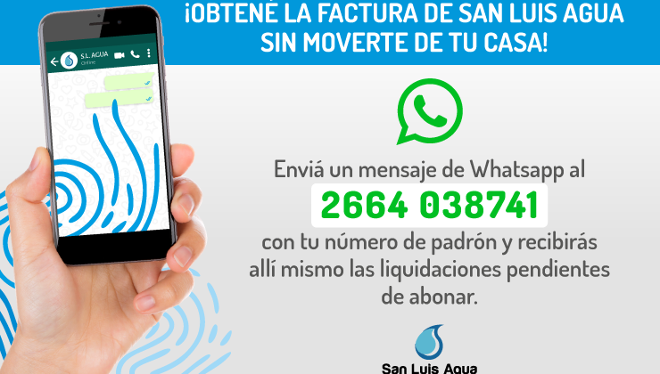 Obtené tu factura de San Luis Agua por WhatsApp