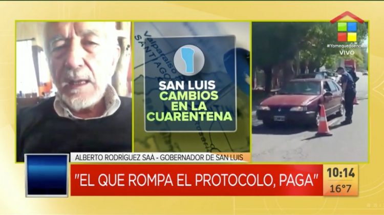 Alberto Rodríguez Saá: “La provincia está cerrada y para ingresar hay que pedir autorización”