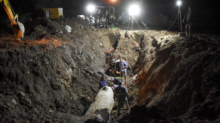 Reparación de la fuga del acueducto Río Grande: San Luis Agua trabajará durante la madrugada para finalizar el trabajo