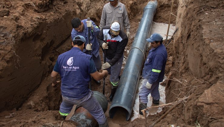 San Luis Agua reparó un tramo del acueducto Potrero de los Funes – Juana Koslay – Donovan