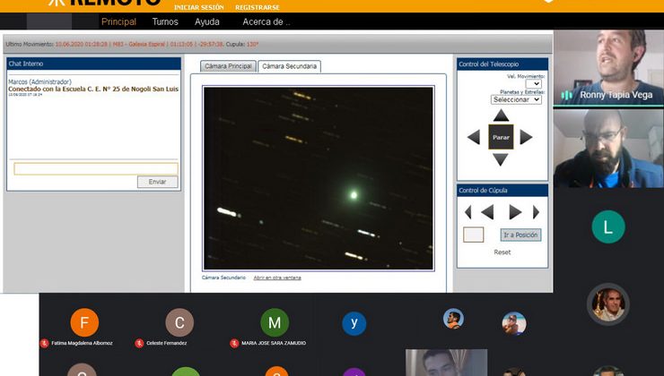 Docentes del Centro Educativo Nº 25 de Nogolí participaron de una charla sobre el uso del Telescopio Remoto