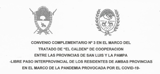 Convenio de libre paso entre San Luis y La Pampa