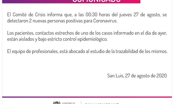 Confirman 2 nuevos casos de coronavirus