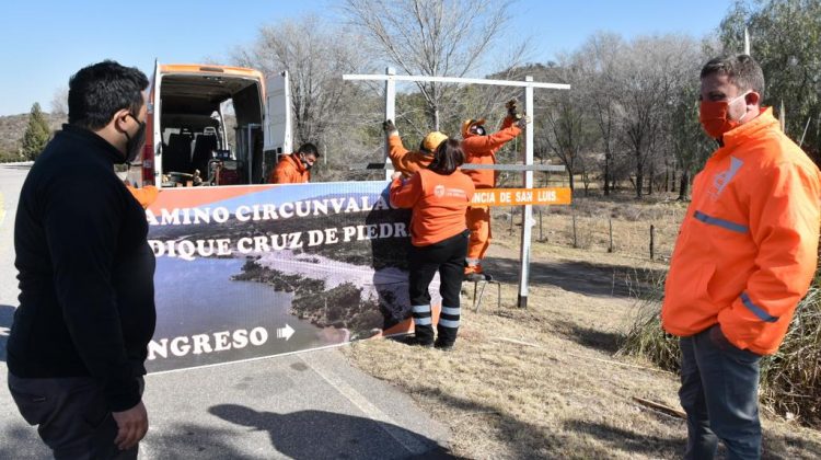 Colocaron nueva cartelería en el perilago del Cruz de Piedra