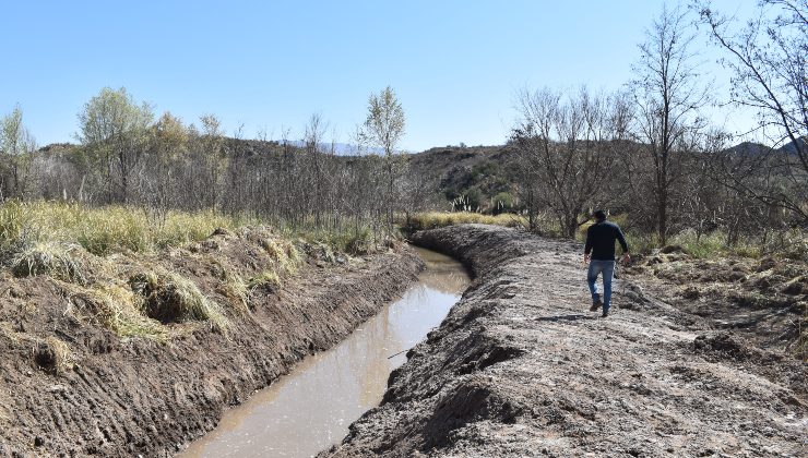 San Luis Agua realizó un reencauzamiento del río Los Puquios