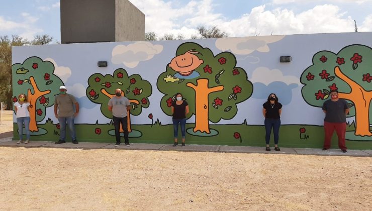 Medio Ambiente y Pinta San Luis homenajearon al Garrahan con un mural en el Parque de las Naciones