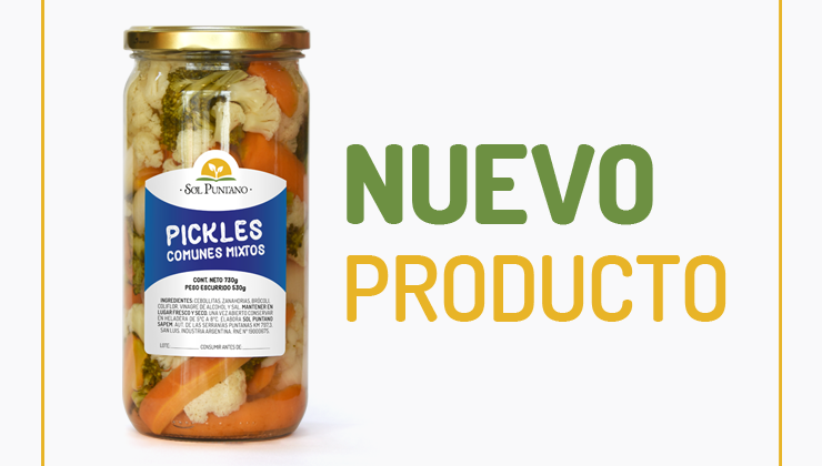 Pickles en conserva el nuevo producto de Sol Puntano