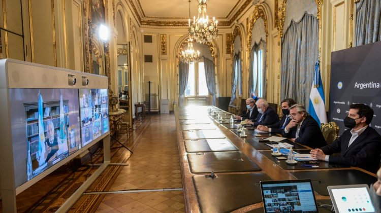 Alberto Rodríguez Saá participó de la videoconferencia de gobernadores con el presidente