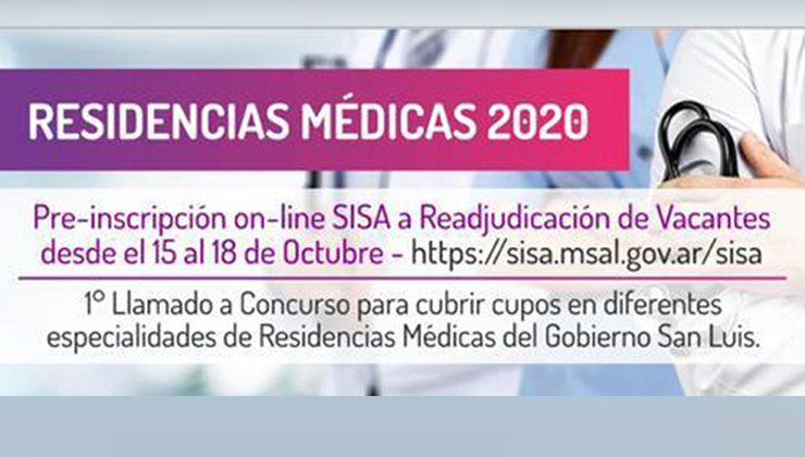 Residencias Médicas: comienza la preinscripción para la readjudicación de vacantes en distintas especialidades