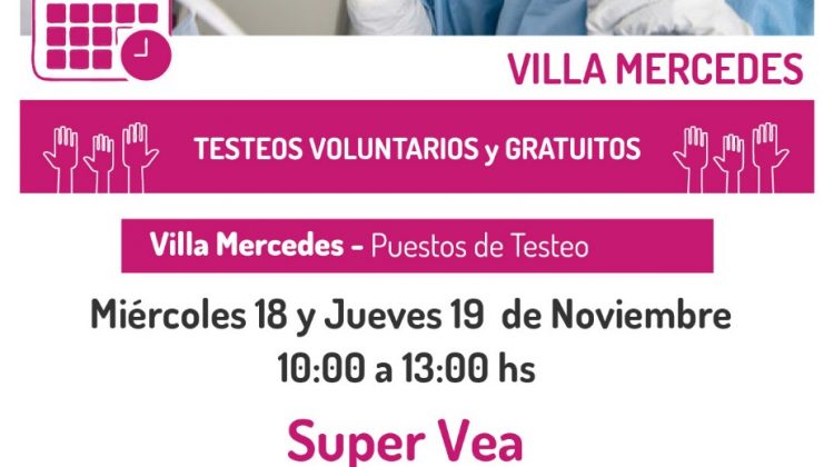 Siguen los testeos masivos en Villa Mercedes