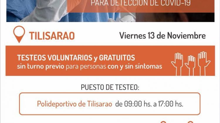 Este viernes habrá una jornada de testeos masivos en Tilisarao