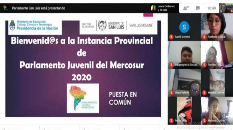 Estudiantes de nivel secundario debatieron en la instancia provincial del Parlamento Juvenil del Mercosur