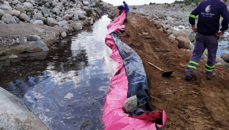 San Luis Agua realizó un encauzamiento en Potrero de Leyes y La Majada