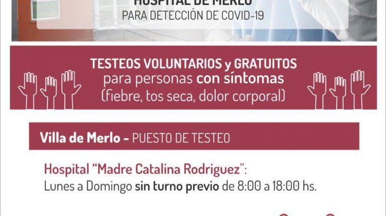 Harán testeos permanentes en el Hospital Madre “Catalina Rodríguez”