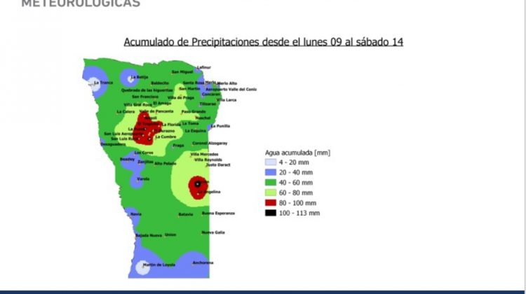 Lluvias acumuladas entre el lunes 9 y el sábado 14 en las 58 estaciones de la REM