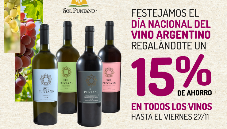 Esta semana Sol Puntano tiene descuento en sus vinos