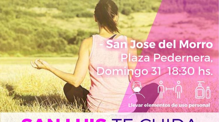 “San Luis te cuida”: dictarán clases de yoga al aire libre en El Morro