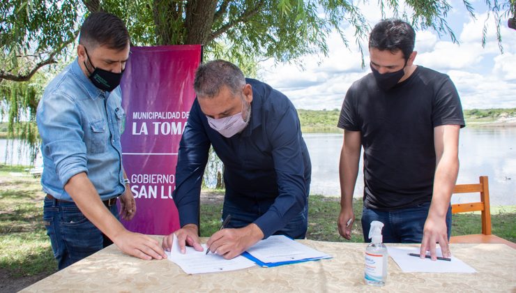 San Luis Agua y la Municipalidad de La Toma firmaron un convenio de cesión de uso del embalse Río del Rosario