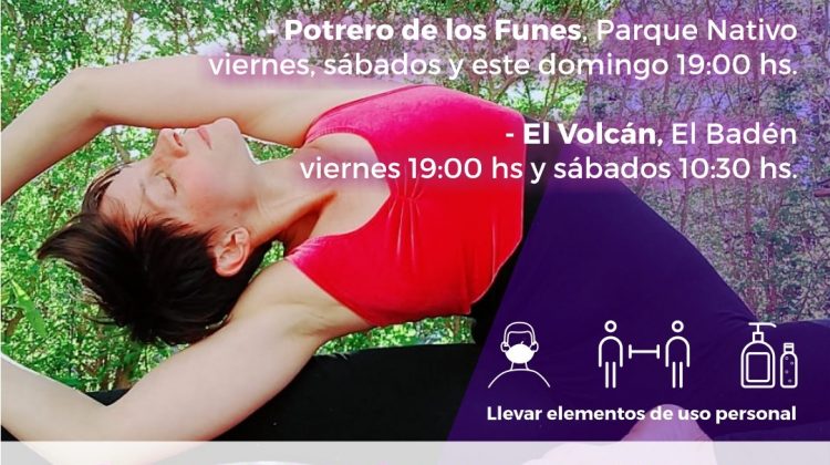 Merlo y San Francisco se suman a las clases de yoga al aire libre