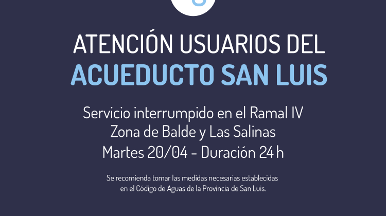 San Luis Agua detectó una rotura en el Acueducto San Luis