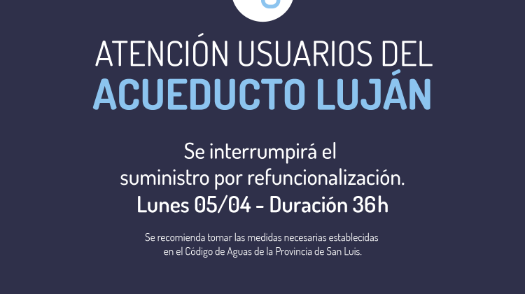 San Luis Agua reemplazará una compuerta desarenadora en el Canal Matriz de Luján