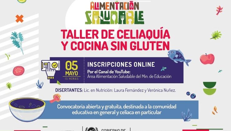 El Ministerio de Educación dará un taller sobre celiaquía y cocina sin gluten