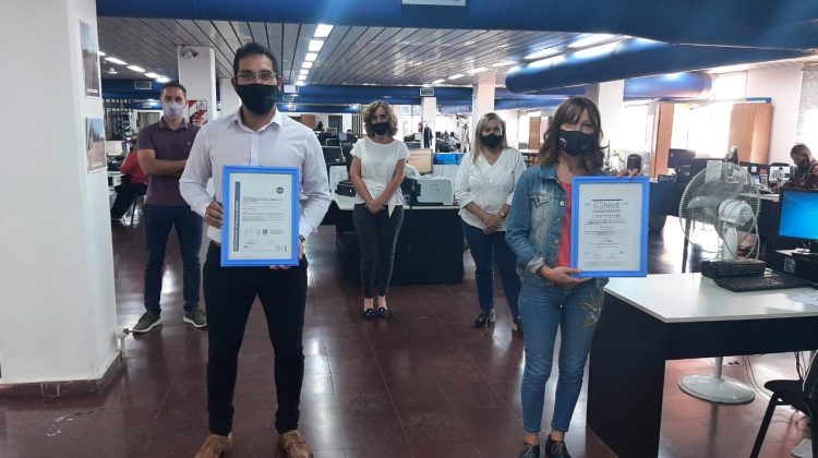 La Dirección provincial de Catastro y Tierras Fiscales recibió la certificación en gestión de calidad bajo las Normas ISO