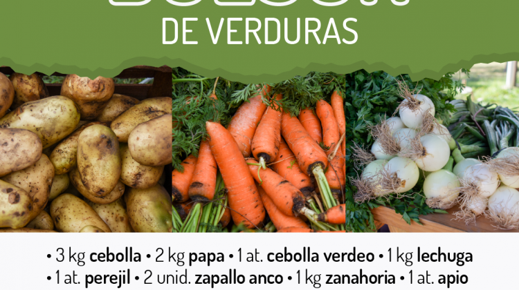 Bolsón de verduras, la nueva opción de “Sol Puntano” para comprar online y retirar los miércoles en la EDIRO