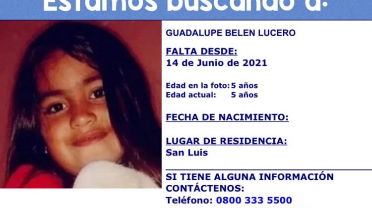 La desaparición de Guadalupe Lucero ya está en las redes de emergencias nacionales e internacionales de búsqueda de personas