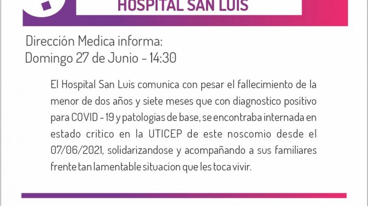 Comunicado del Ministerio de Salud